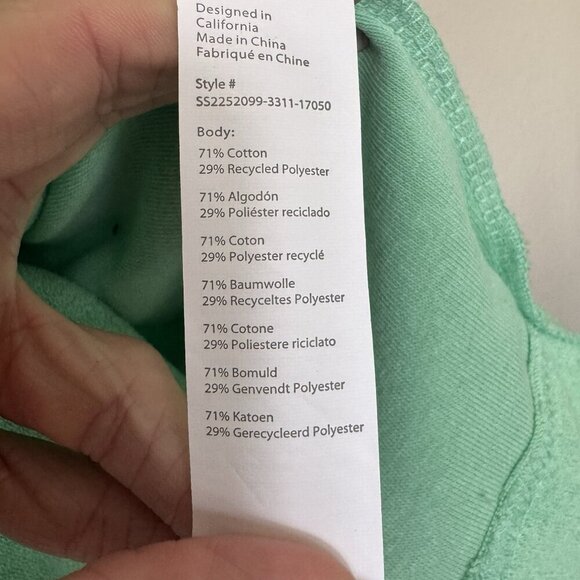 FABLETICS Mint Green Island Terry Boxy Button Up Size Large NWT Tropical Water - Picture 10 of 12
